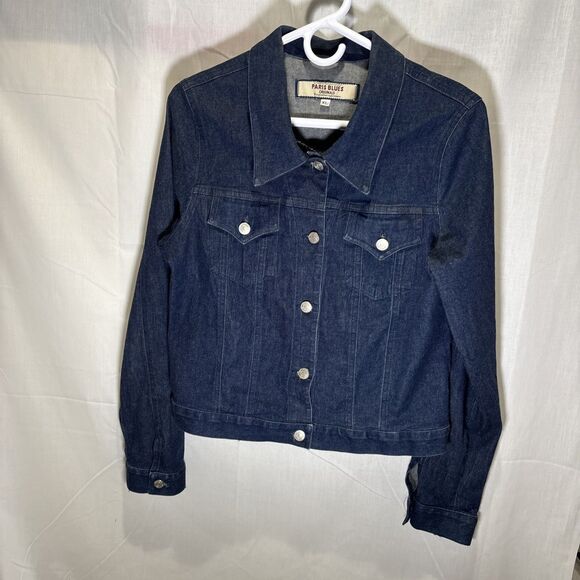 Paris Blues Vintage 90s Y2K  Jacket Womens XL  Dark Wash Made In USA Jean - Picture 2 of 16